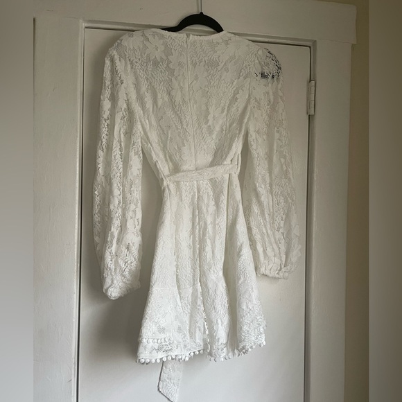 Saints + Secrets White Lace Mini Tie up Dress Size Small NWT - Picture 8 of 11
